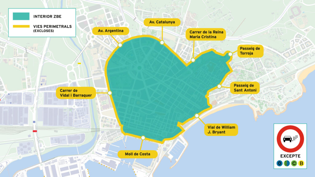 Zona Baixes emissions mapa Tarragona