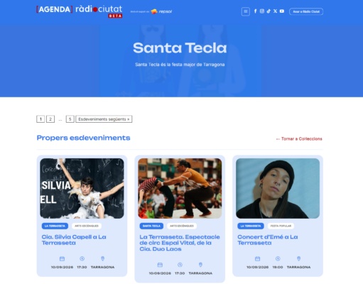 Ya disponible toda la programación de Santa Tecla en la agenda de Ràdio Ciutat de Tarragona